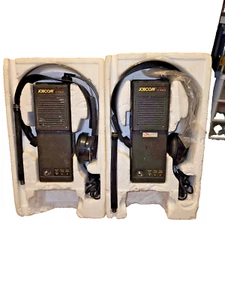2x Vtg Ritron Jobcom Walkie Talkie Professional 2-Way Radio + Headset KHM-7603C - Picture 1 of 14