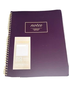 Mead Notebook 80 Sheets Cambridge Edition 8 3/8 X 11 In Lot Of Two Purple - Picture 1 of 3