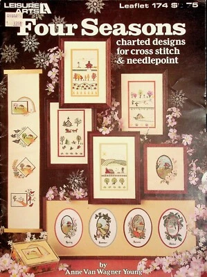 Four Seasons Cross Stitch Needlepoint Patterns By Leisure Arts - Image 1 of 4