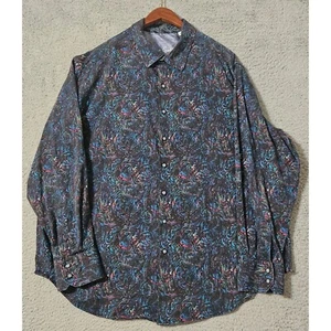 Camisa Robert Graham Para Hombres 2XL XXL Azul Abotonada Calce Clásico Cachemira Manga Larga - Imagen 1 de 9
