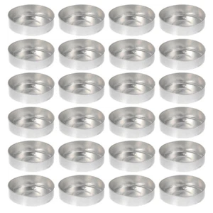 50PCS Tealight Cups Aluminum Tea Light Tins Round Cup Empty Wax Case Containers - Picture 1 of 12