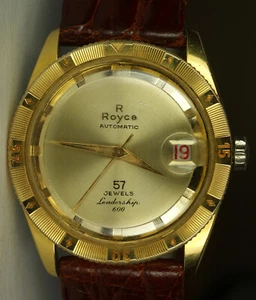 ROYCE Leadership 600 TurnOgraph Gold Plated 57 Jewels Swiss Automatic Vtg Watch - Picture 1 of 14