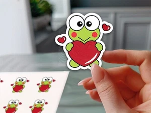 Cute Keroppi Holding Heart Sticker - Picture 1 of 1
