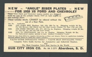 1958 Aberdeen SD Hub City Iron Co Angle Riser Plates For V8 Ford & Chevrolet - Picture 1 of 1
