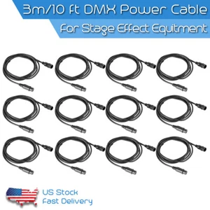 12PCS 10ft/3m 3Pin DMX Signal Cable Wire XLR Connection for Stage Par Light DJ - Picture 1 of 6