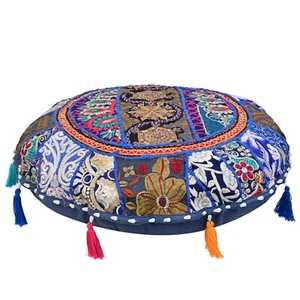 18 Small Indian Round Cushion Cover Floor Pillow Seating Throw Home Decor pillow - Picture 1 of 25