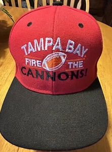 Tampa Bay Buccaneers Hat Cap Snapback NFL FIRE THE CANNONS Red Black - Picture 1 of 5