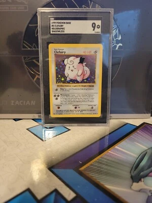 Pokemon Clefairy Shadowless Rare Holo 1999 Base Set SGC 9 Mint #5/102  - Image 1 of 2