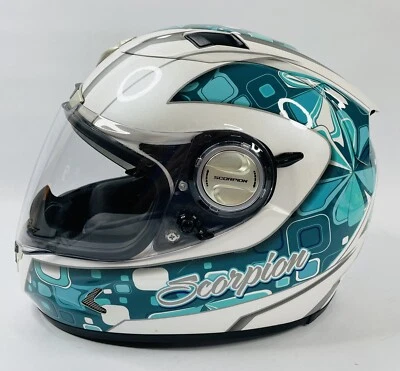 Women's Scorpion EXO-1100 Turquoise Motorcycle Helmet Size XS - Image 1 of 4