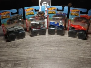 4 Hot Wheels Monster Trucks Rodger Dodger, Bone Shaker, Mega Wrex, Lava Shark - Picture 1 of 5