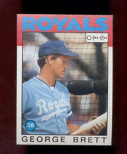 1986 Topps O-Pee-Chee GEORGE BRETT Kansas City Royals Box Bottom Card