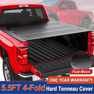 5.5FT FRP 4-Fold Flush-Mount Hard Tonneau Cover For 2022-2025 Toyota Tundra - Picture 1 of 10