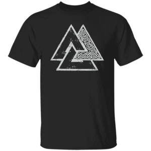 Viking Triangle Shirts, Valknut T-Shirt, Norse Odin Viking Thor Ragnarok Shirt - Picture 1 of 5