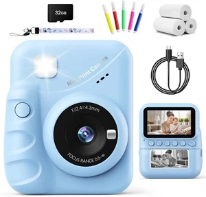 Kids Camera Instant Print for Girls Ages 3-14, 3-inch HD Screen Camera for Kids - Picture 1 of 7