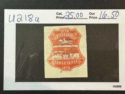 US Scott # U218 Used Target Cancel Cut Square 2024 Scott Catalogue Value $ 30.00 - Image 1 of 3