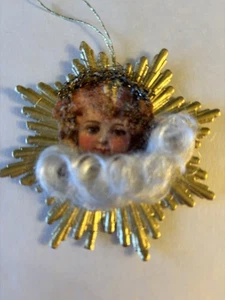 Weihnachtsbaum Dresdner Stern Papier Engel Ornament Engelshaar Handarbeit Unikat - Bild 1 von 3