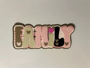 Family Handmade Scrapbook Title Paper Pieced Die Cut - Picture 1 of 3