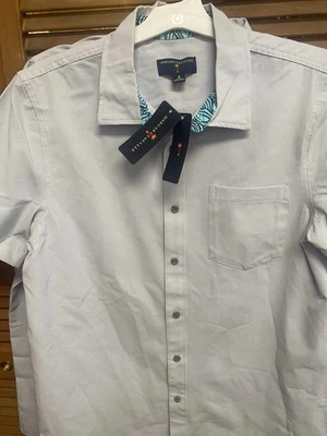 Camisa Margaritaville Para Hombre Ligera de Secado Rápido con Botones Talla XL Gris Plumón Foto 1 de 4