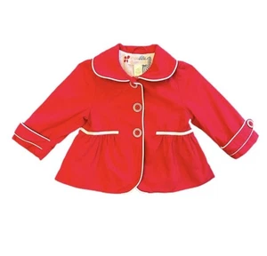 Janie and Jack Escapada Mar Rojo Peplum Estilo Chaqueta Abrigo Talla 6-12 Meses - Imagen 1 de 12
