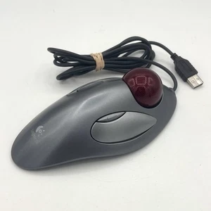 Logitech T-BC21 USB Przewodowy optyczny trackman Marmurowa mysz Trackball - Zdjęcie 1 z 5