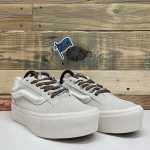 Vans Knu Stack Platform Multi Laces Leather Step Sneakers Women's Sz 9.5 White - Picture 1 of 12