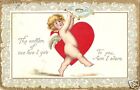 Org Vintage 1907-15 Valentine Day Tuck Pc- Embossed- Heart- Pm Newberry Station