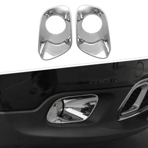 2pcs Chrome Front Fog Light Protectors Lamp Trim Cover For Jeep Cherokee 2014-18 - Picture 1 of 10