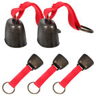 5 Pcs Eisen Buntes Gurtband Haustierglocken-Anhänger Stück (rotes Gurtband)