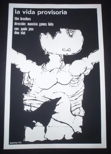 Cuban Silkscreen Poster for Brazilian Movie PROVISIONAL LIFE / Cuba Artist BACHS - Picture 1 of 5