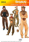 2853 Gorilla, Lion, Bear and Cat Sewing Pattern for Adult Men and Women by Andre