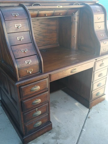 ROLL-TOP DESK, with key for locks Cover