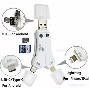 USB Flash Drive TF SD Card Reader for IOS iPhone Macbook iPad Type-C OTG Android - Picture 1 of 12