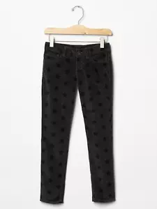 GAP Kids Girls Starry Super Skinny Corduroy Pants Cords 5 Reg Black Star NWT $35 - Picture 1 of 2