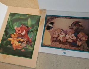 2 Vtg 1994,95 Disney Snow White and the Seven Dwarfs & Lion King Lithograph - Picture 1 of 12