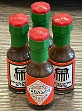 TABASCO~UNION PACIFIC~Pepper  Sauce~Minis Glass~Travel Gift Bottles 4Pack Sealed