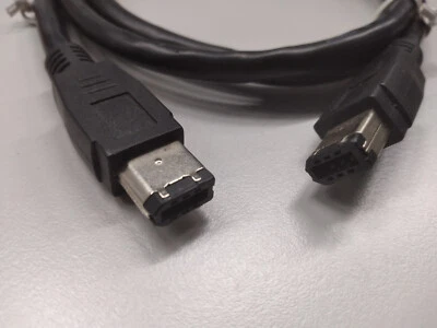 FireWire  IEEE1394   - 400 Mbs-  6pin /6pin   Stecker Anschlusskabel schwarz  1m - Bild 1 von 3
