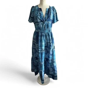 Anthropology, The Somerset maxi dress color: silver size: medium 100% cotton S - Picture 1 of 6