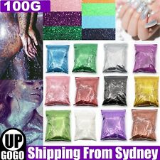 100g Fine Glitter Dust Powder Holographic Iridescent Metallic Body Nail Art Deco