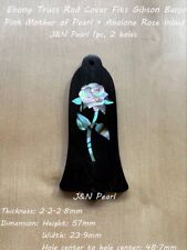 Pink Pearl Shell+Abalone Rose Inlaid Ebony Truss Rod Cover For Banjo & Mandolin