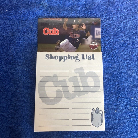 Minnesota Twins Cub Foods Magnetic  Shopping List  (Joe Mauer) Cover