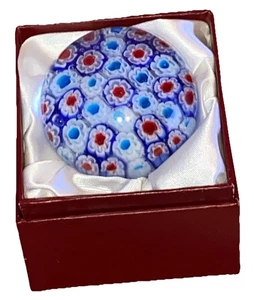 Kleiner Glas Briefbeschwerer Italienisch Millefiori Murano Stil Kunst - Bild 1 von 4