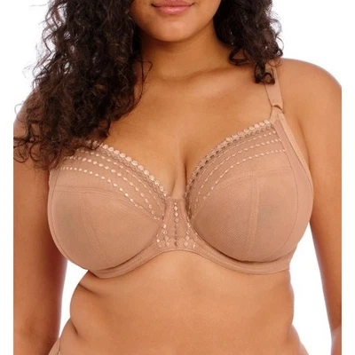 Elomi EL8900CAT Matilda Plunge Bra Full Cup Bra Nude Mesh Strappy Back 40K - Image 1 of 4