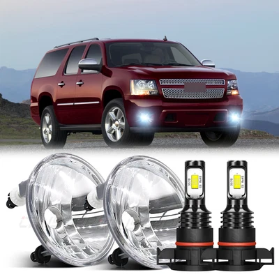 Fit 雪佛兰 SUBURBAN 1500 2007 - 2014 双前 4 英寸圆形雾灯 + H16 — 第 1/4 张图片