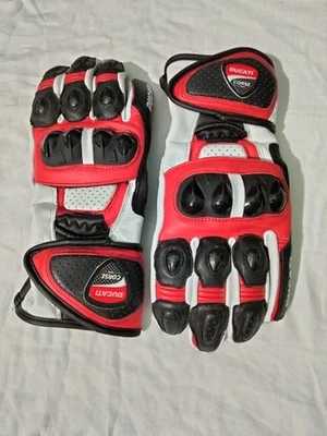 Ducati Motorcycle Leather Racing Gloves Motorbike Sport Riding Biker Gloves CE - Image 1 of 3