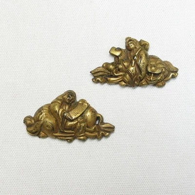 B0420b: Par de adornos de espada japonesa MENUKI clase alta de diseño muy popular Foto 1 de 4