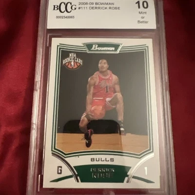 Tarjeta de novato 2008-2009 Bowman cromada Derrick Rose BCCG 10 como nueva  Foto 1 de 3