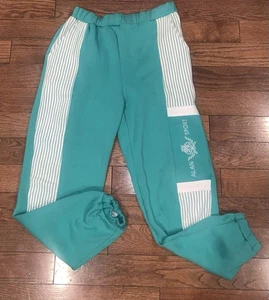 Vintage Alan Sport Track Pants Made in Korea – Teal Green 80s 90s Joggers M - Picture 1 of 5