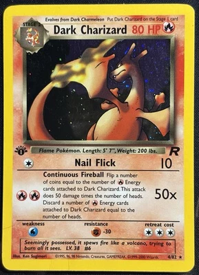 Dark Charizard 4/82 1st Edition - Holo Team Rocket Pokemon TCG 2000 - HP Card - Image 1 of 4