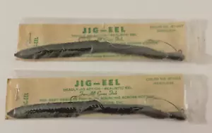 2 Vintage JIG-EEL Fishing Lure 7" Whopper Stopper USA NOS Lot of 2 Weedless. - Picture 1 of 5