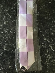 Carlo Visconti Tie large check Designed In Italy silver purple mens career - Picture 1 of 4